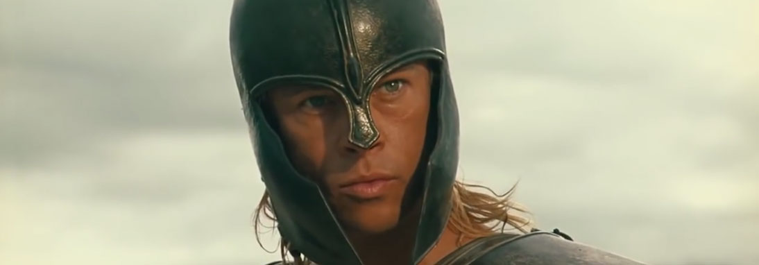 Attore famoso Brad Pitt in troy