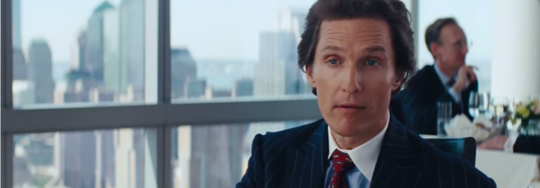 Attore famoso Matthew Mcconaughey in the wolf of wall street